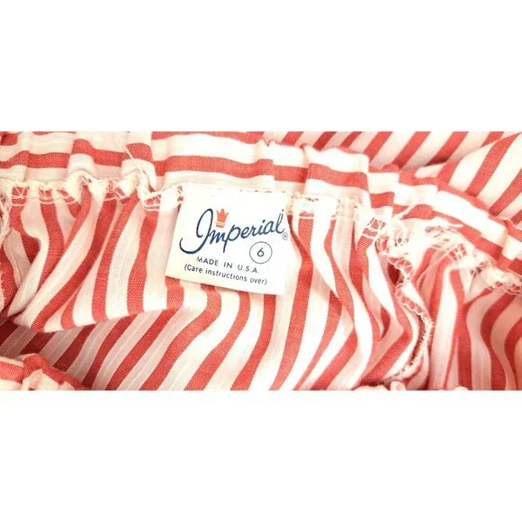 Vintage Candy Striper Uniform 1970s Red White Top Pants Hat 3 Piece Set Imperial - Picture 7 of 16